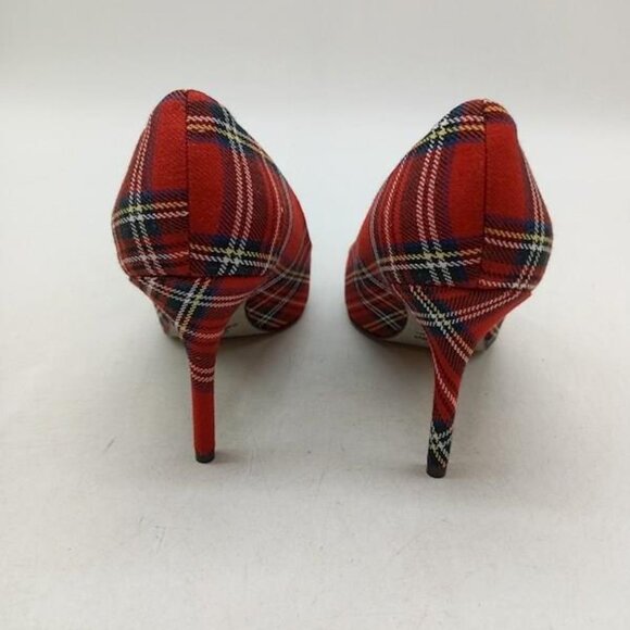 NEW J. Crew Elsie TARTAN Pumps Heels Red Holiday GINGHAM Tartan Plaid CHRISTMAS - Picture 6 of 15